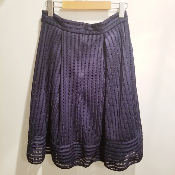 Faith and Joy | Navy Blue Bubble A-line Skirt - Picture 3 of 7